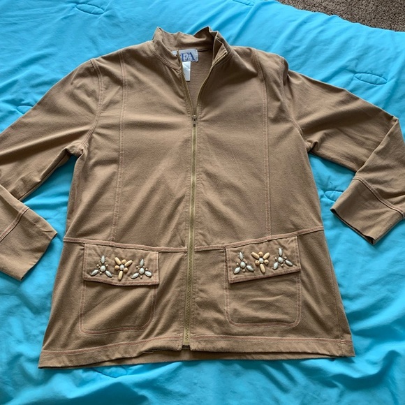 VINTAGE 80s Embellished zip up jacket size MP. - Picture 3 of 7